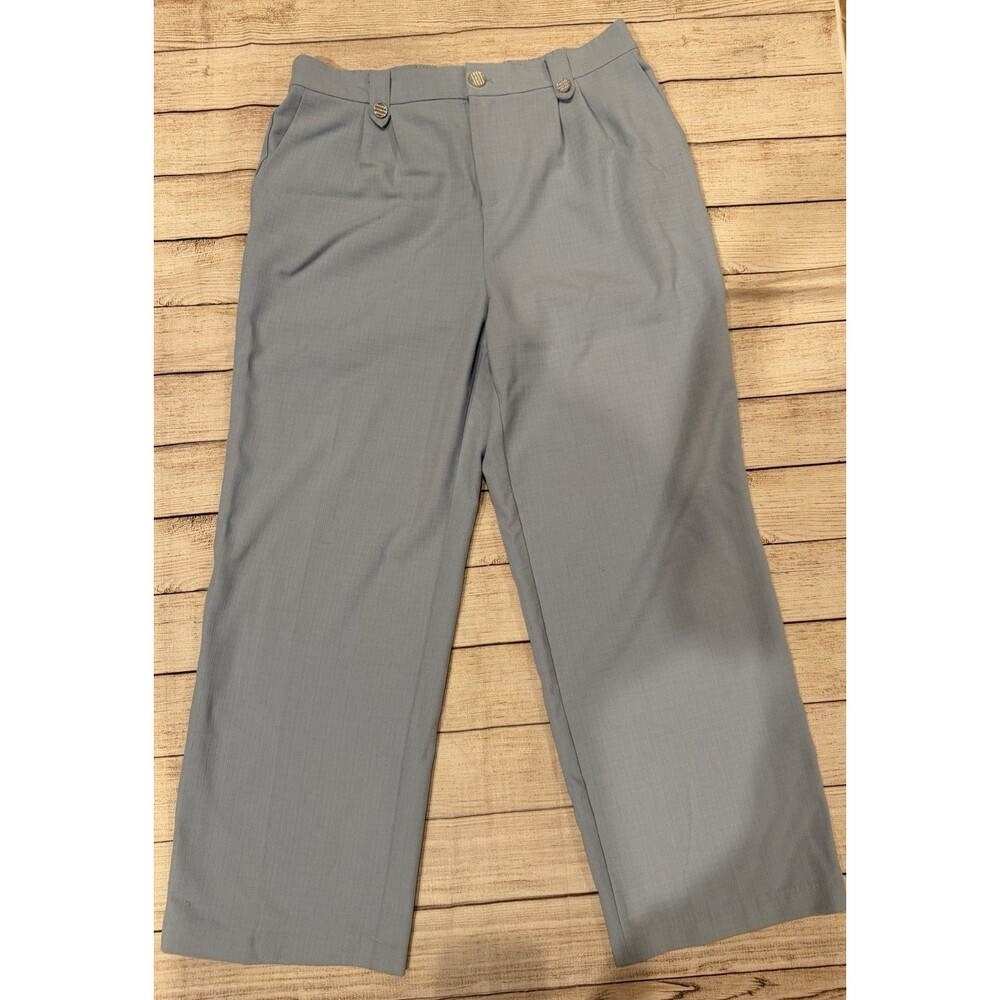 Nicole Miller Womens Pants Light Blue Elastic Waist Wide Leg Size XL
